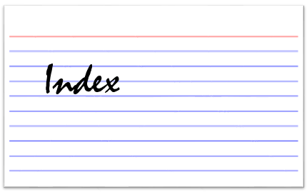 Blue lined index card
